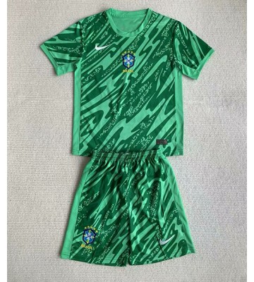 Brasilien Målvakt Hemmakläder Barn Copa America 2024 Kortärmad (+ Korta byxor)